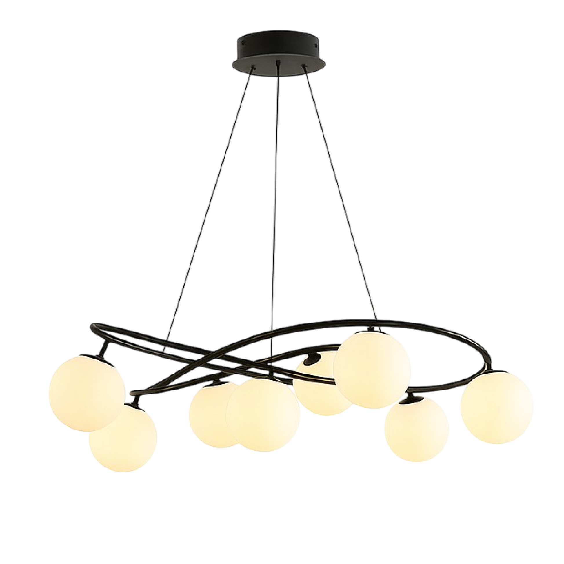 Modern Scandinavian Retro Chandeliers in Black