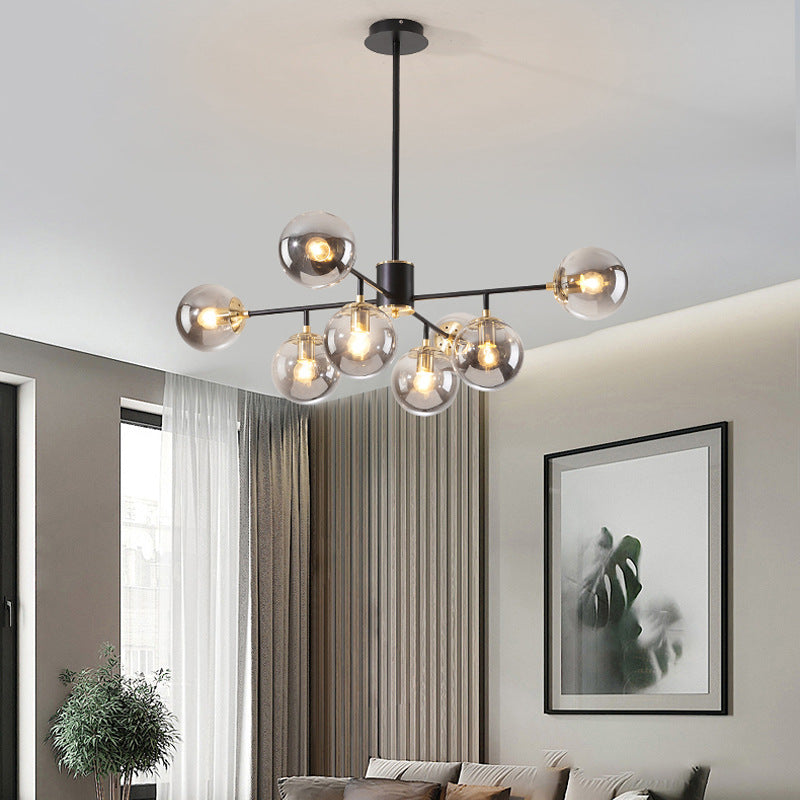 Contemporary Glass Chandelier with Scandinavian-inspired Design