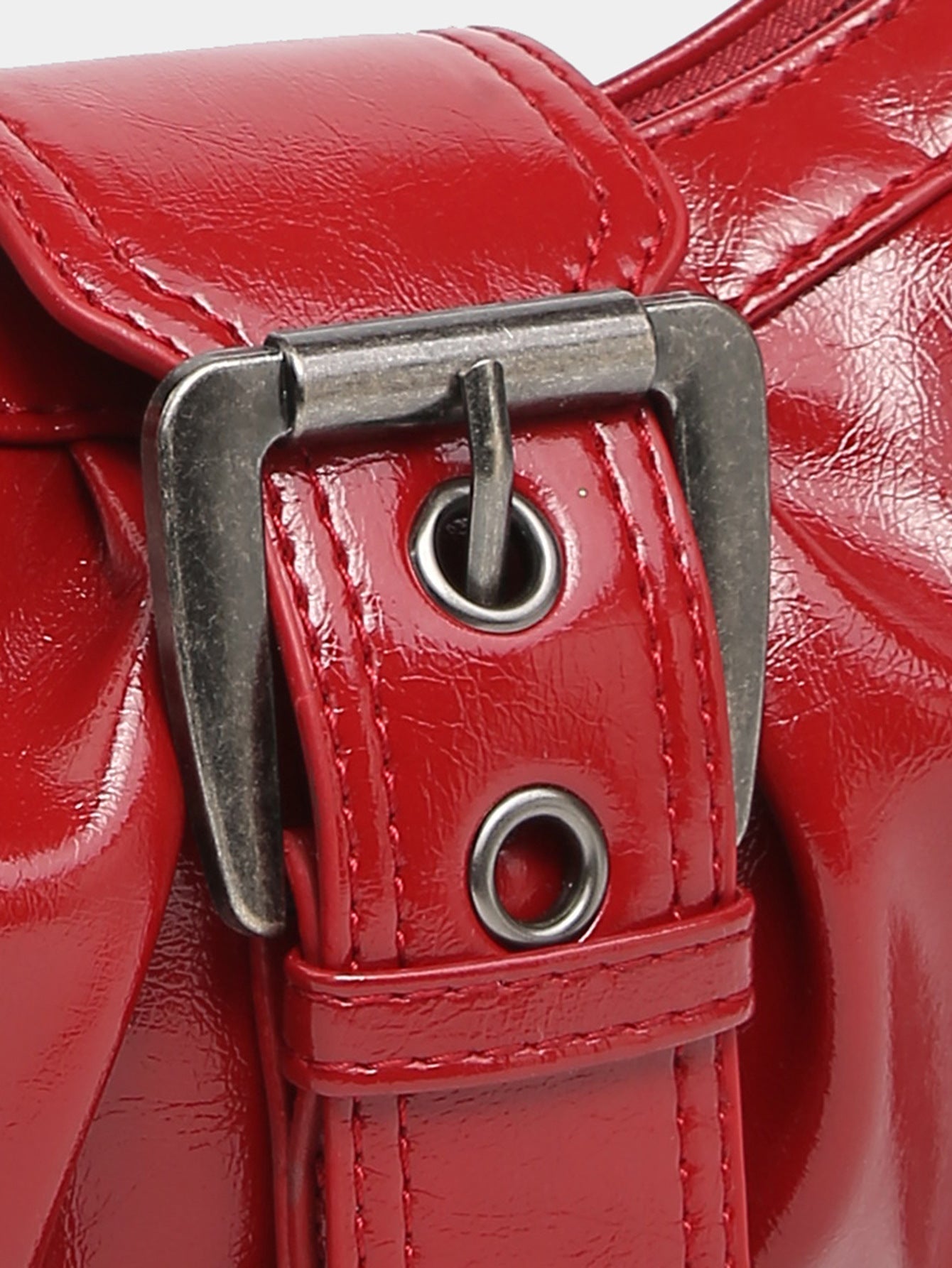 Agnes Faux Leather Hobo Bag with Buckle