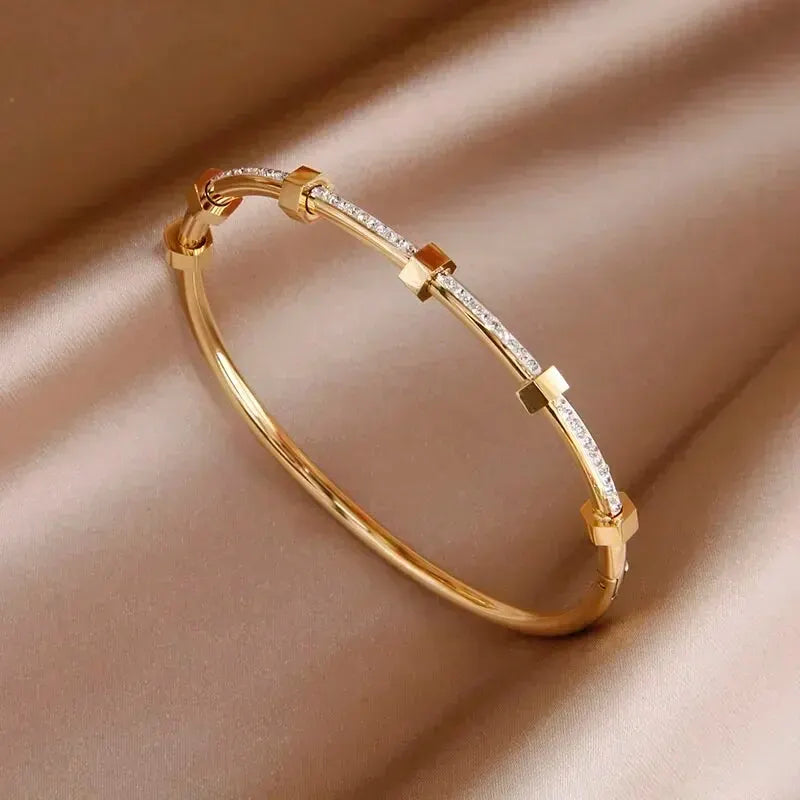 Cora Diamond Hex Bangle Bracelet