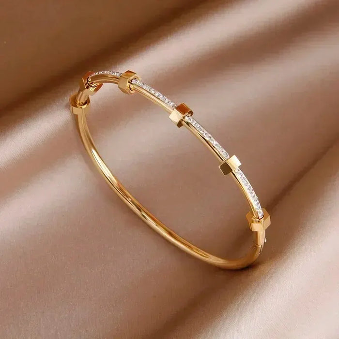 Cora Diamond Hex Bangle Bracelet
