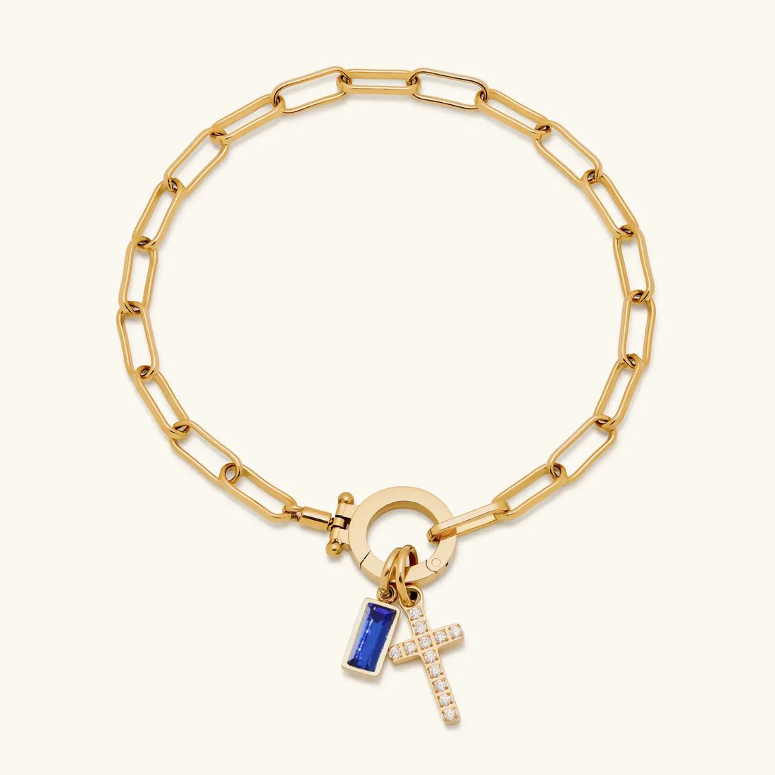 Birthstone Cross Bracelet