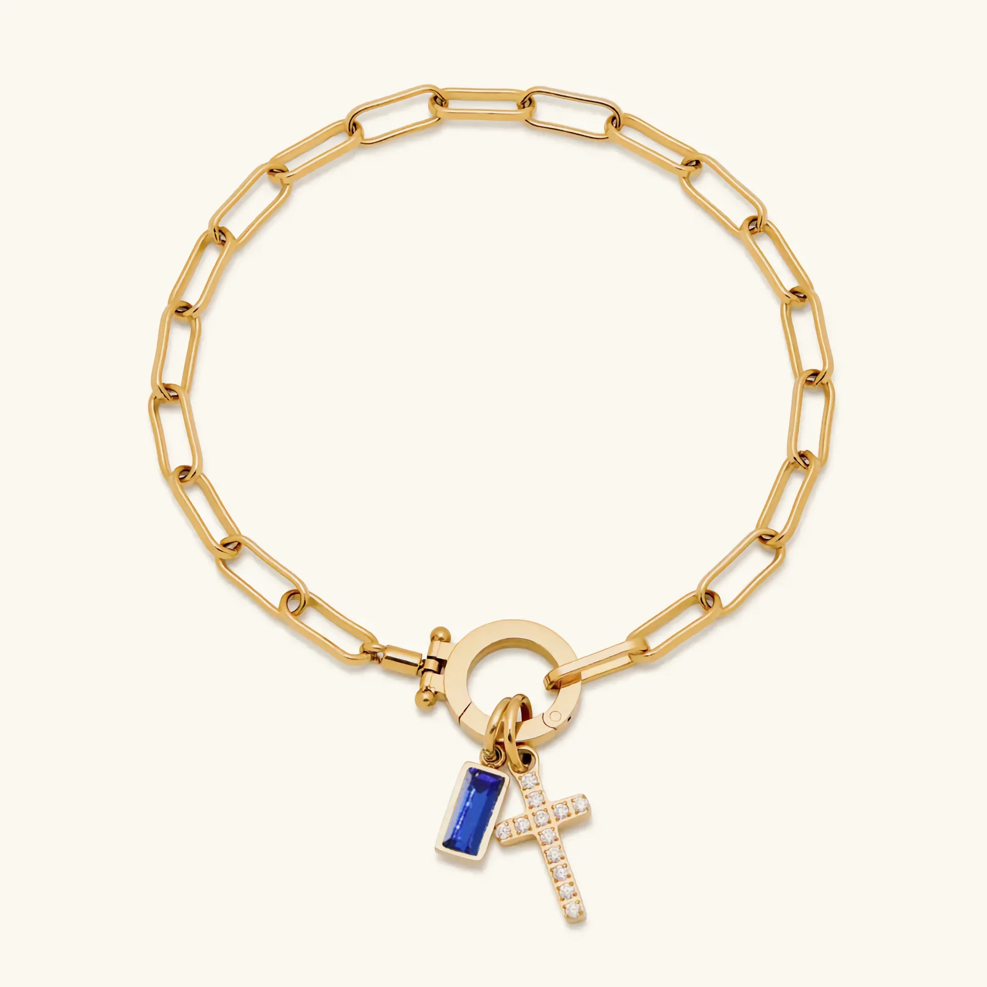 Birthstone Cross Bracelet