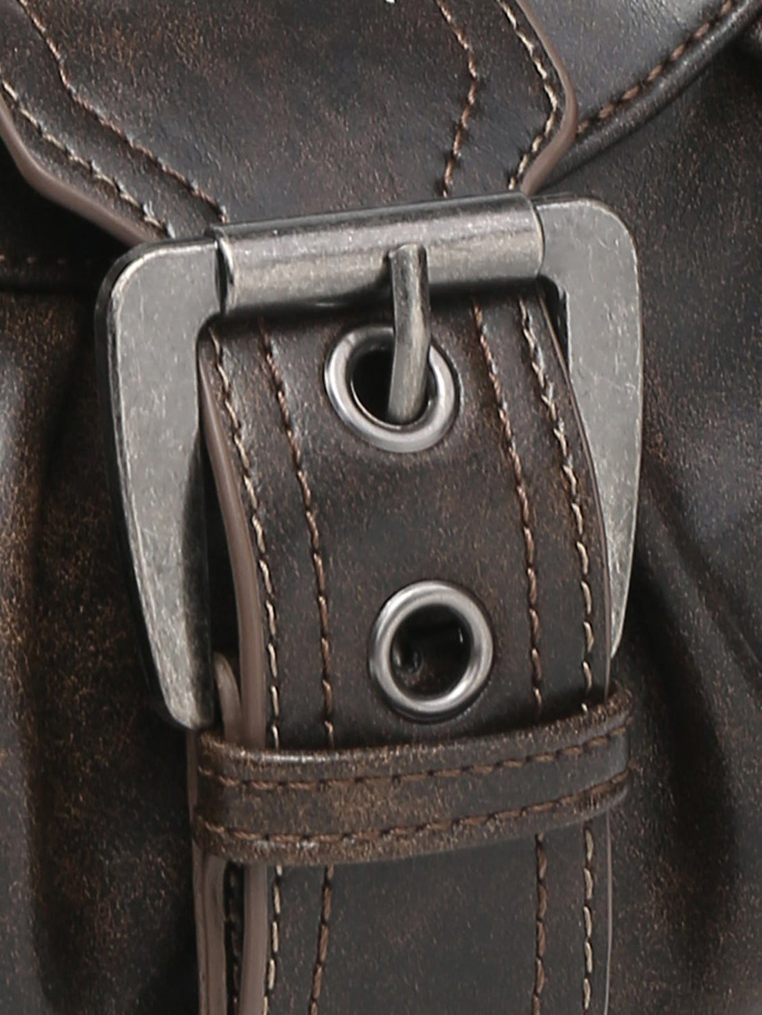 Agnes Faux Leather Hobo Bag with Buckle