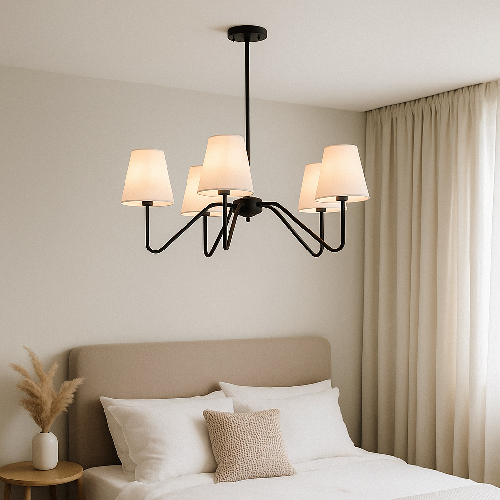 Minimalist Silk Chandelier for Bedroom Spaces