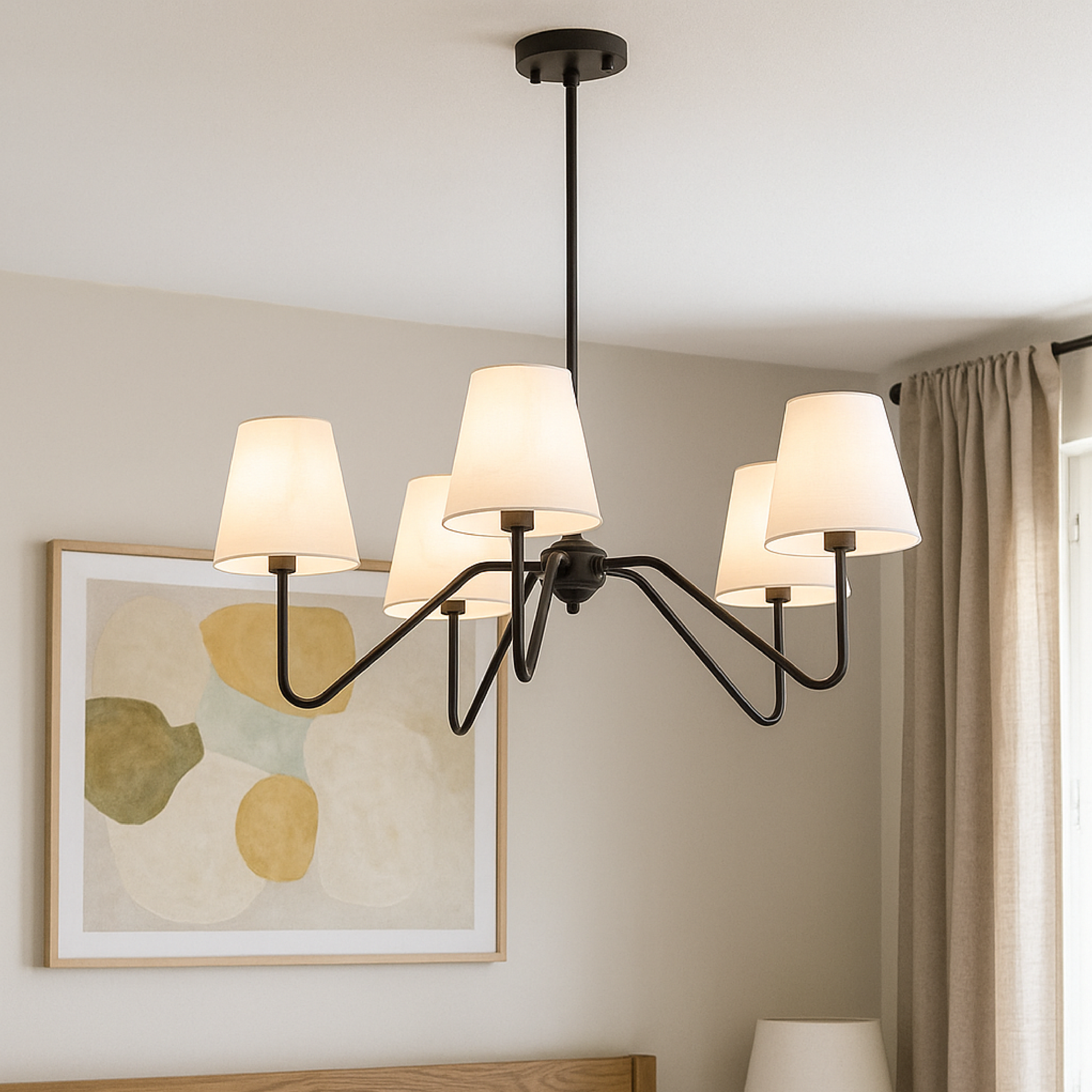 Minimalist Silk Chandelier for Bedroom Spaces