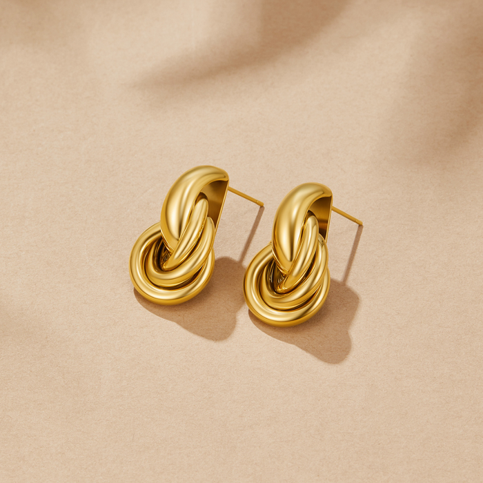 Thaliana | Twisted Hoop Earrings-Earrings-Urban Devyne-Urban Devyne