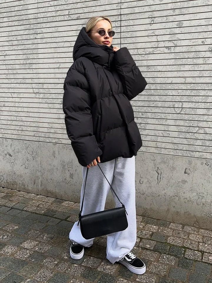Oversized Puffer Jacket for Women with Cozy Winter Warmth