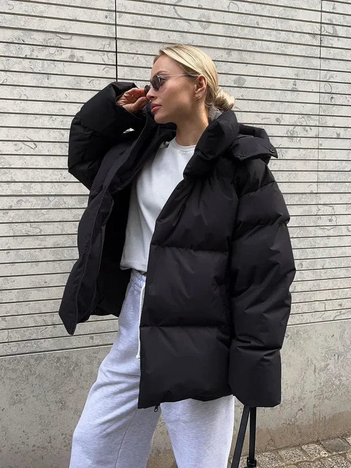 Oversized Puffer Jacket for Women with Cozy Winter Warmth