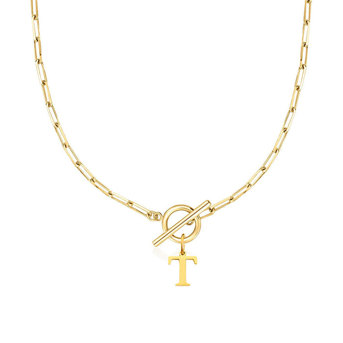 Emily Letter Initial Circle Lock Clasp Necklace