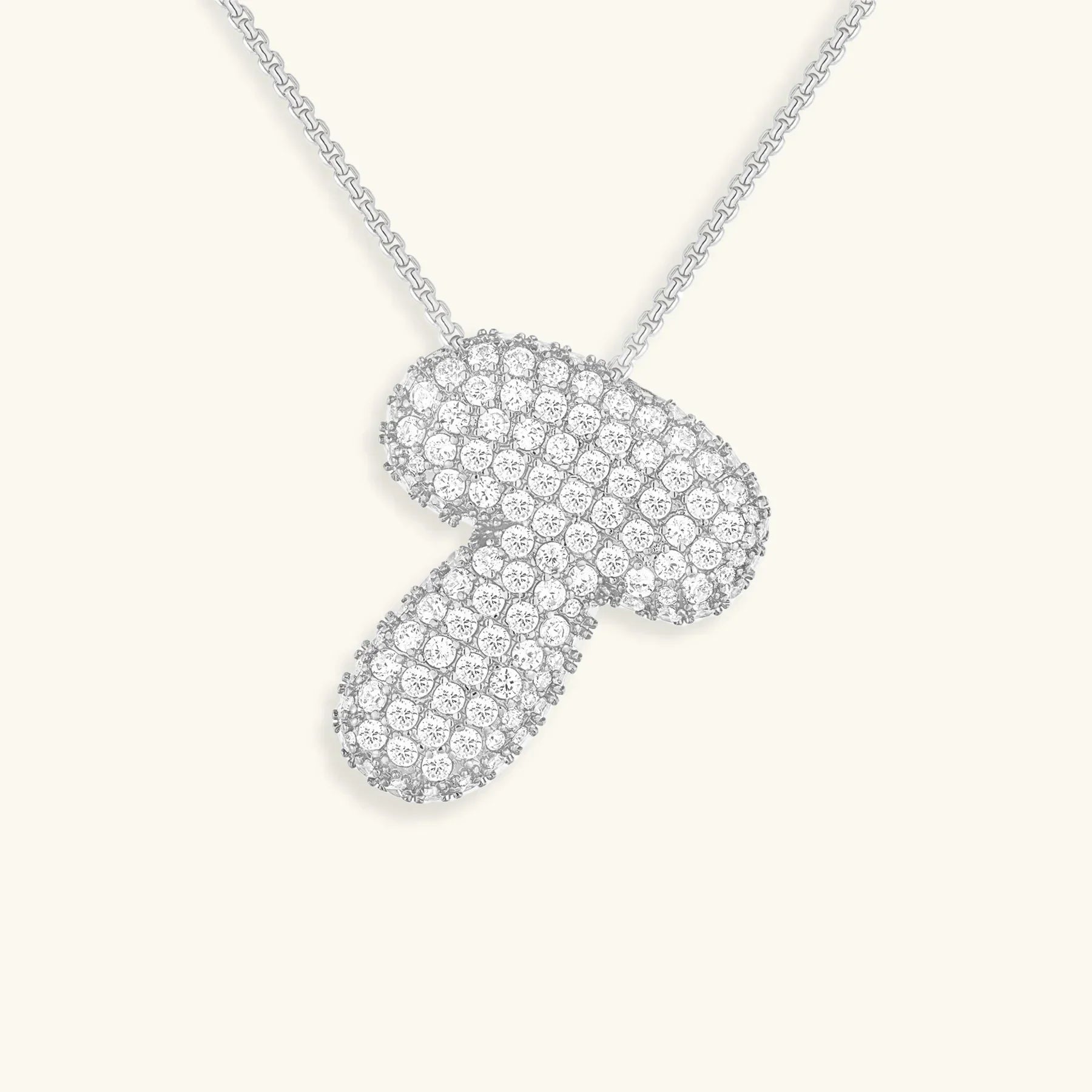 Initial Diamond Necklace with Bubble Design