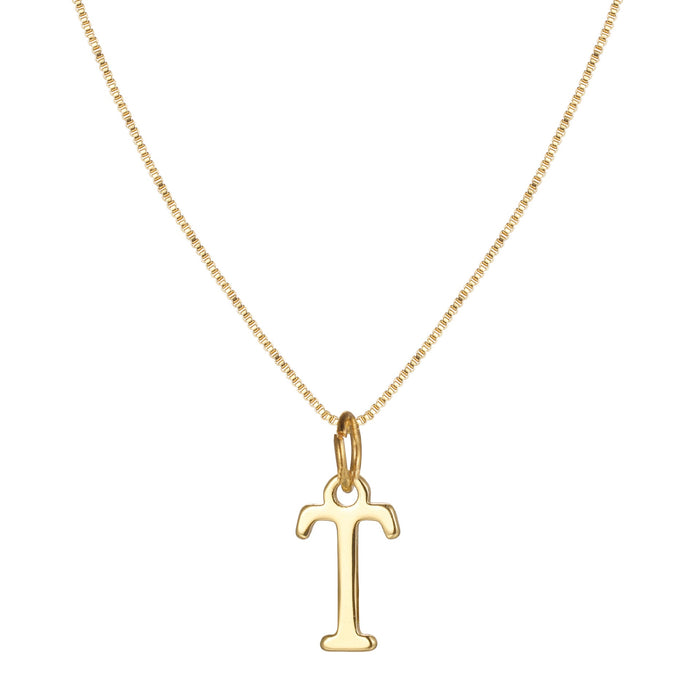 Charlene 14k Minimal Serif Initial Necklace
