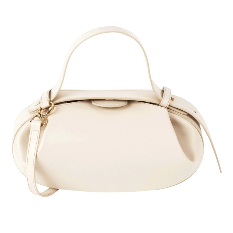 Sophia | Sculpted Brown Leather Shoulder Bag-Shoulder Bags-Urban Devyne-Light Beige-Urban Devyne