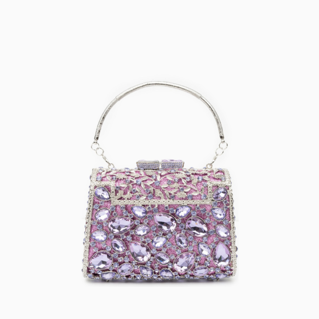 Alvara | Clutch Bag with Crystal Embellishments-Clutches-Urban Devyne-Purple-Urban Devyne