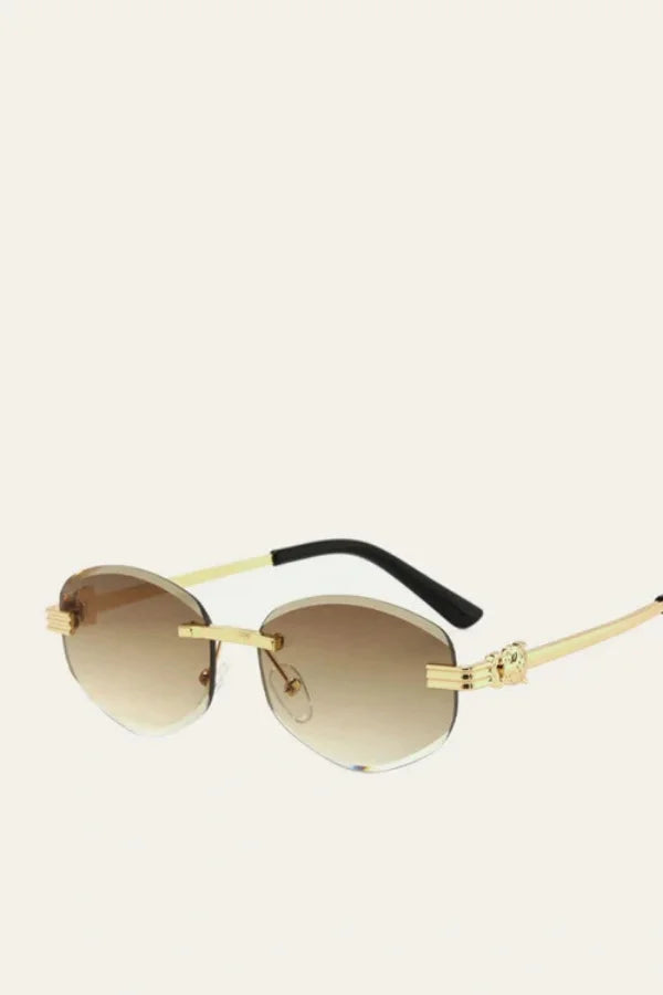 Aurea | Rimless Oval Sunglasses-Sunglasses-Urban Devyne-Urban Devyne