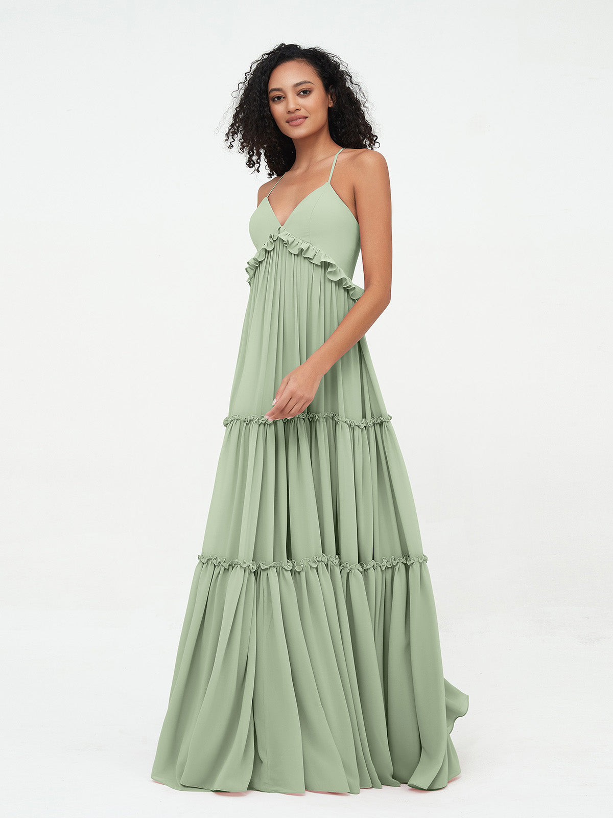 Meadow | Empire Chiffon Tiered Maxi Bohomian Dress-Dresses-Urban Devyne-Urban Devyne