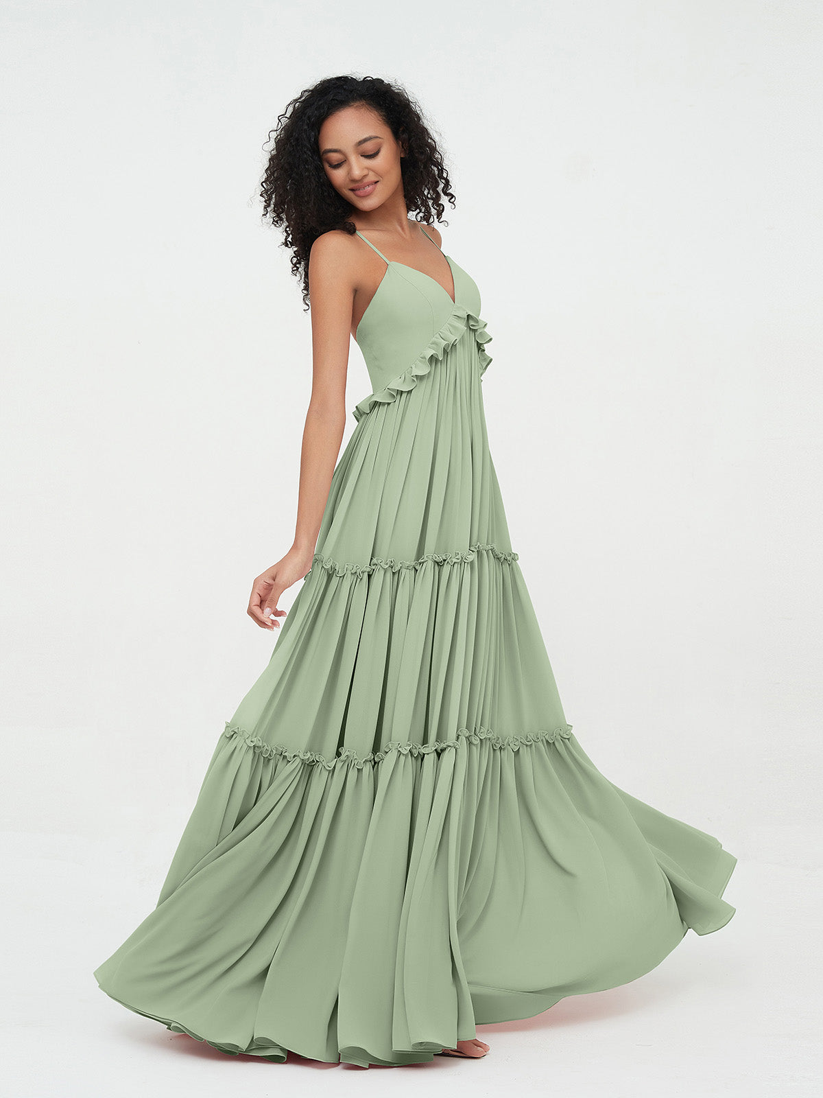 Meadow | Empire Chiffon Tiered Maxi Bohomian Dress-Dresses-Urban Devyne-Urban Devyne