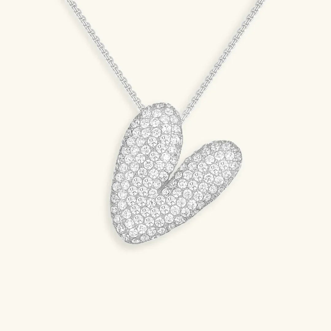 Initial Diamond Necklace with Bubble Design