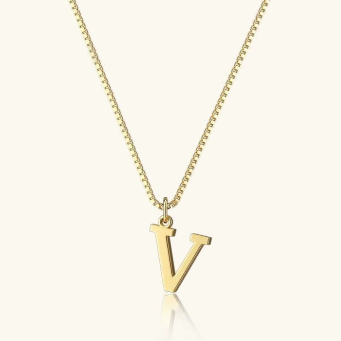 Gold Letter Initial Necklace