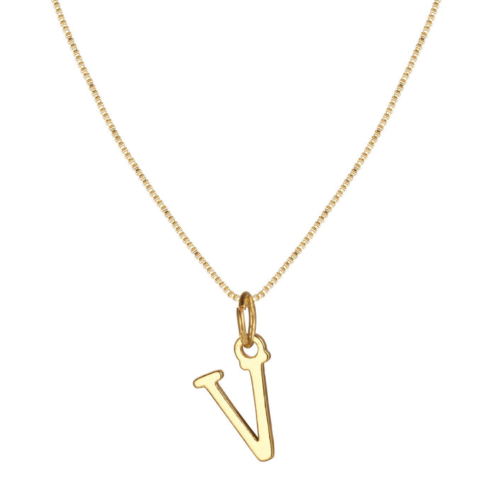 Charlene 14k Minimal Serif Initial Necklace
