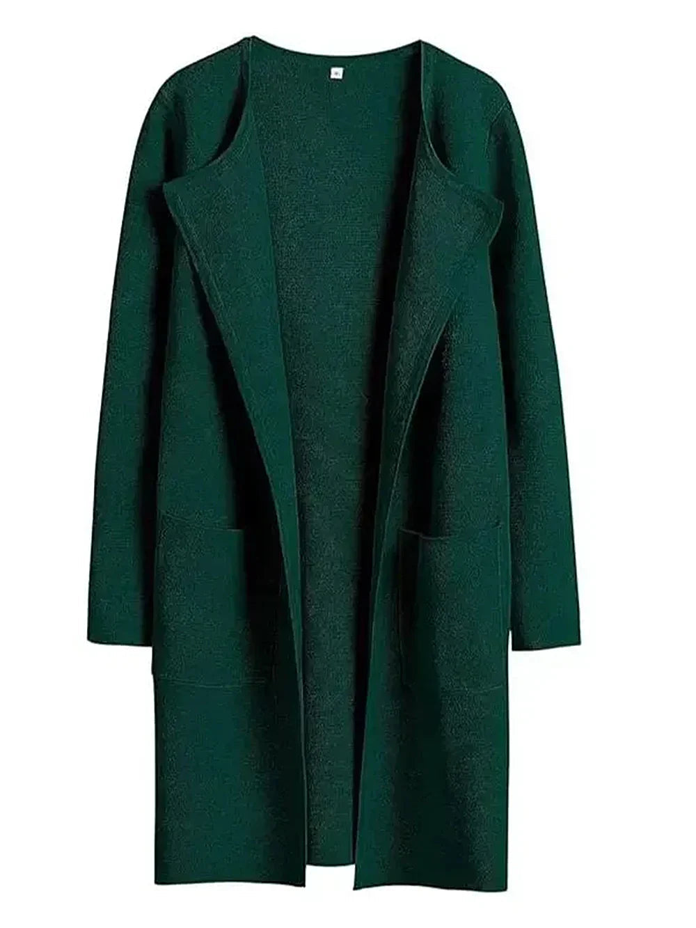 Knee-Length Wool Blend Coat with Relaxed Fit and Wide Lapel - Stylish Winter Outerwear-Coats & Jackets-Urban Devyne-Green-S-Urban Devyne