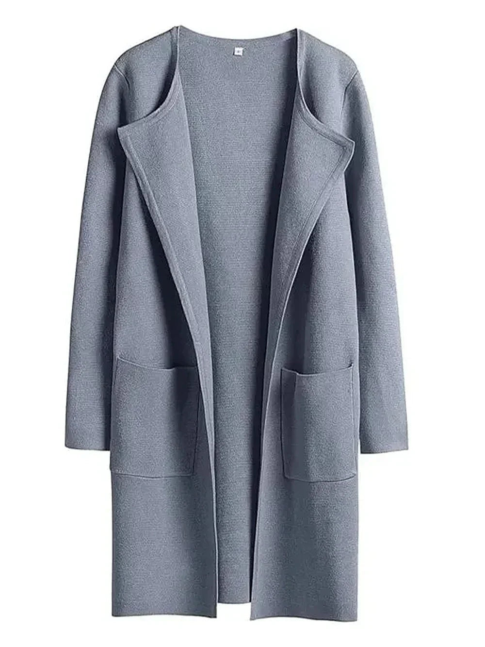 Knee-Length Wool Blend Coat with Relaxed Fit and Wide Lapel - Stylish Winter Outerwear-Coats & Jackets-Urban Devyne-Light Blue-S-Urban Devyne