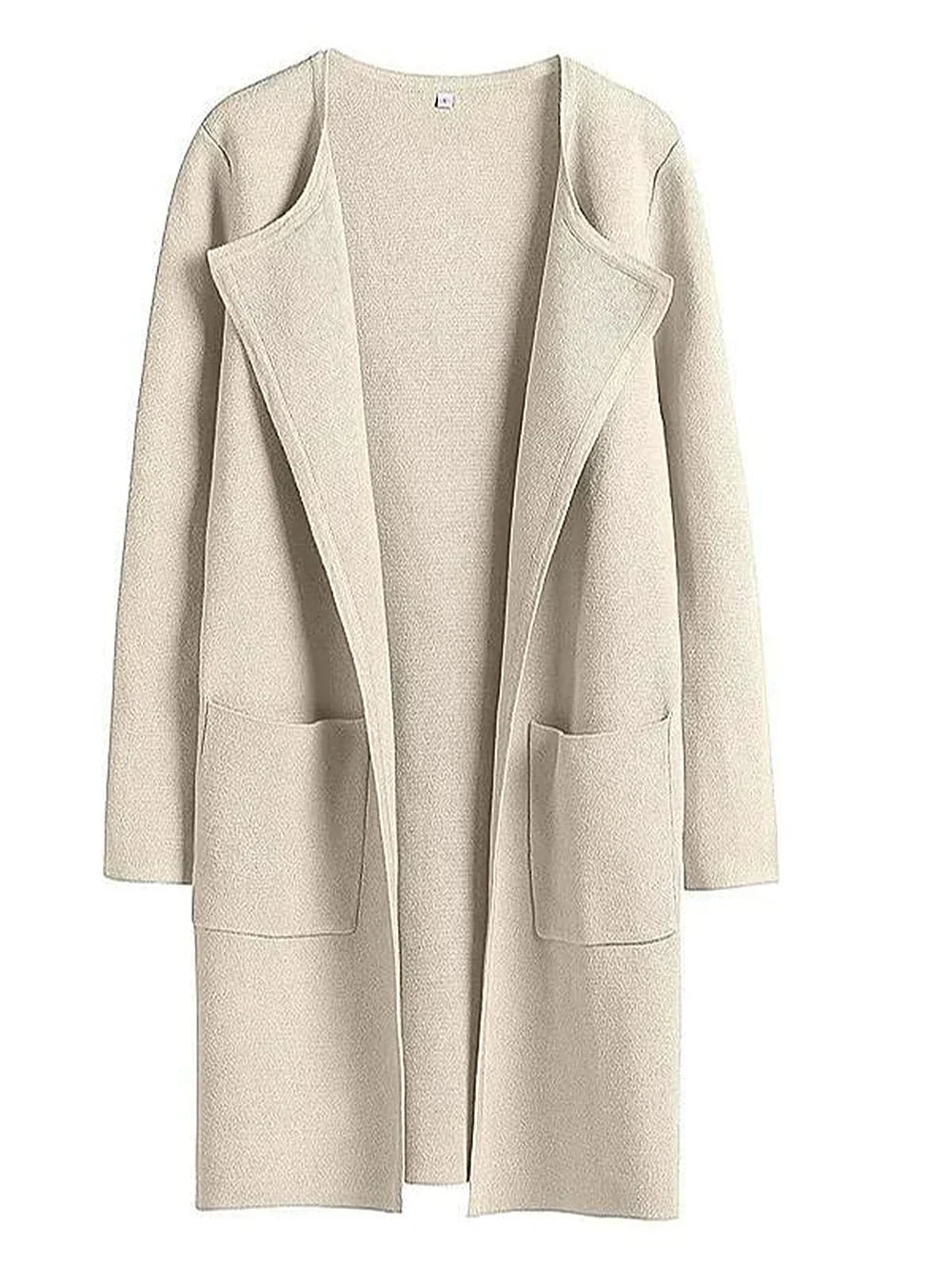Knee-Length Wool Blend Coat with Relaxed Fit and Wide Lapel - Stylish Winter Outerwear-Coats & Jackets-Urban Devyne-Cream-S-Urban Devyne
