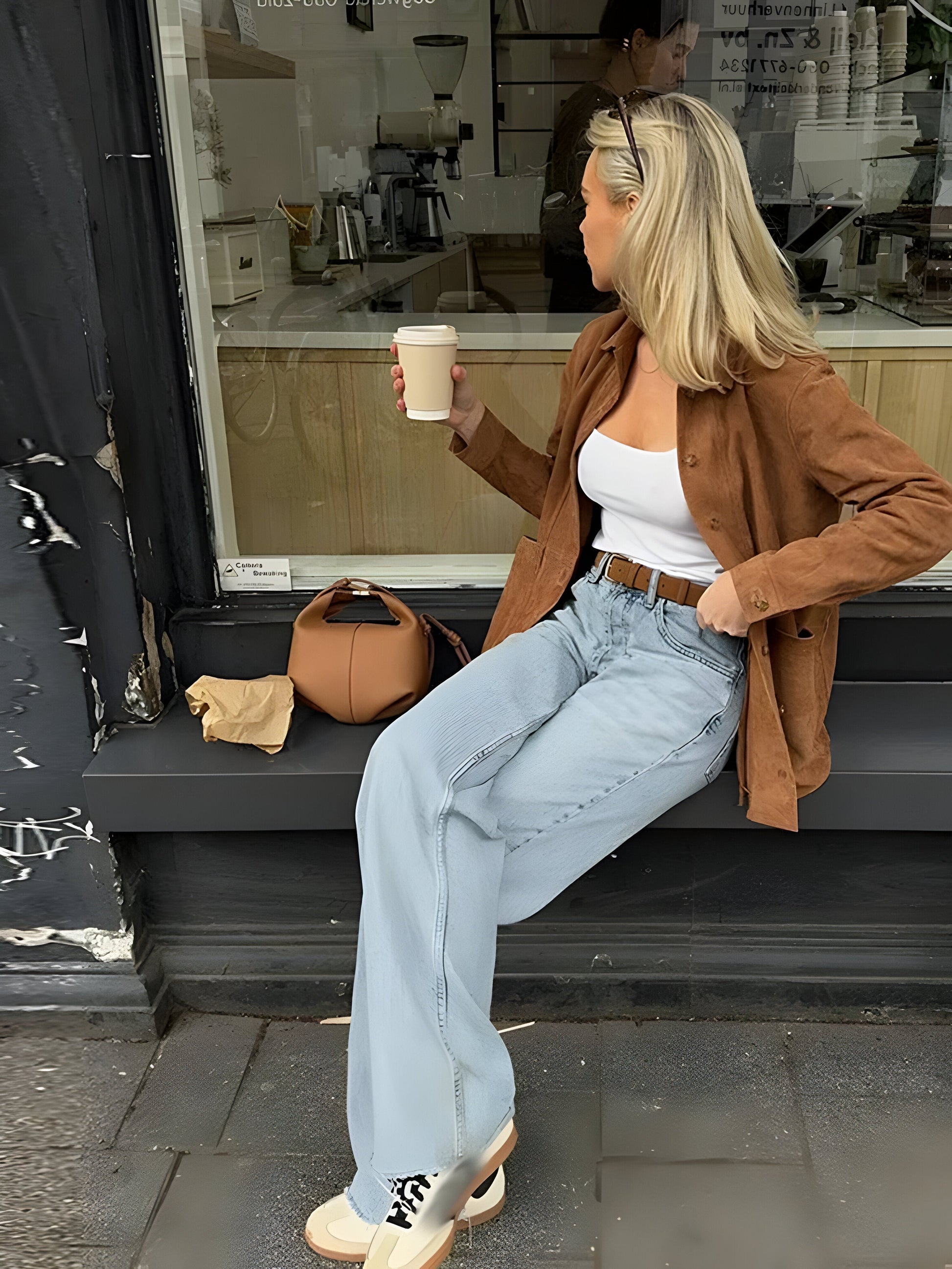 Oversized Button Front Jacket for Women – Mid-Length Relaxed Fit Coat for Spring and Autumn-Coats & Jackets-Urban Devyne-Urban Devyne