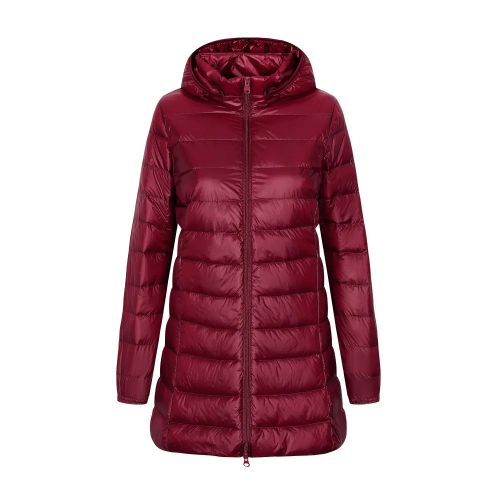 Hooded Down Winter Puffer Jacket for Women