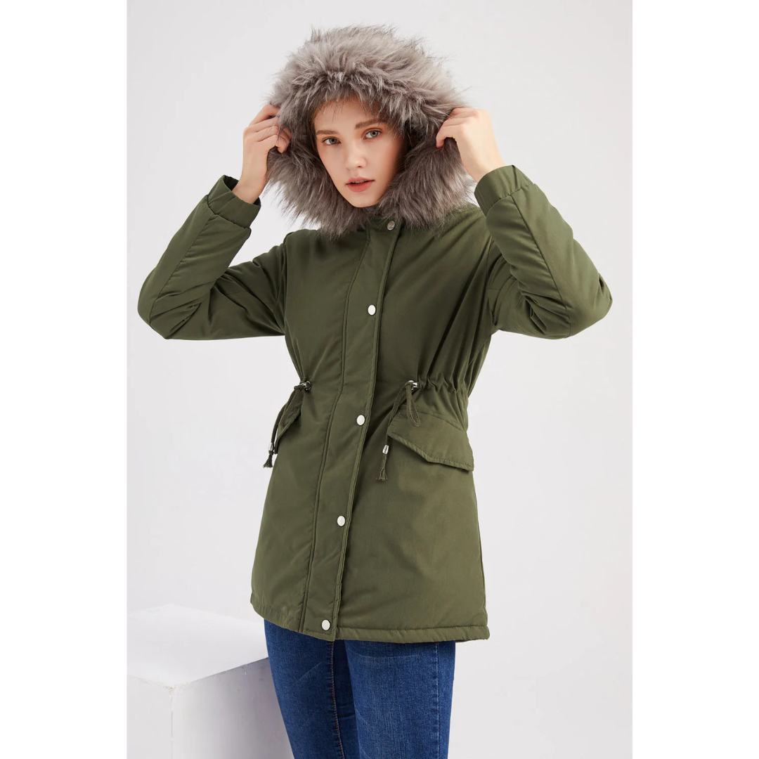 Button-Down Parka Winter Jacket for Women