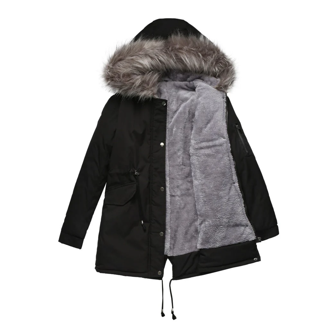 Button-Down Parka Winter Jacket for Women