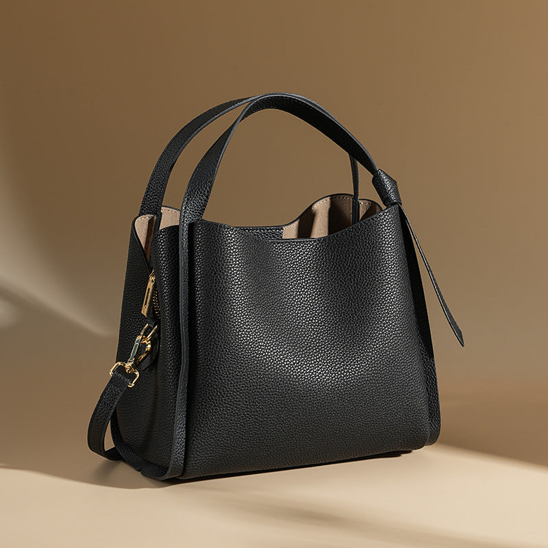 Ember | Leather Bucket Bag-Shoulder Bag-Urban Devyne-Black-Urban Devyne