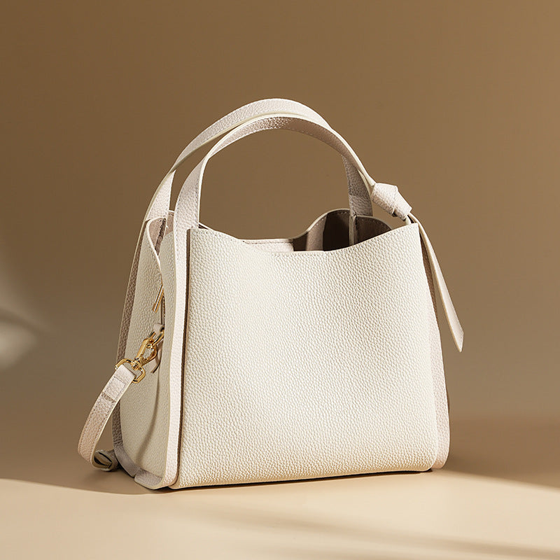 Ember | Leather Bucket Bag-Shoulder Bag-Urban Devyne-Ivory-Urban Devyne