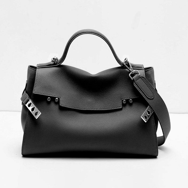 Maison | Structured Leather Shoulder Bag-Shoulder Bag-Urban Devyne-Black-Urban Devyne