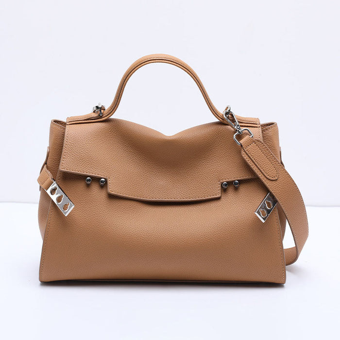 Maison | Structured Leather Shoulder Bag-Shoulder Bag-Urban Devyne-Brown-Urban Devyne