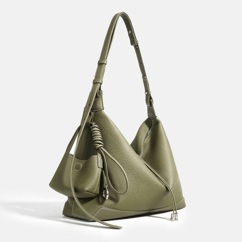 Diora | Leather Hobo Shoulder Bag-Shoulder Bag / Crossbody Bag-Urban Devyne-Green-Urban Devyne