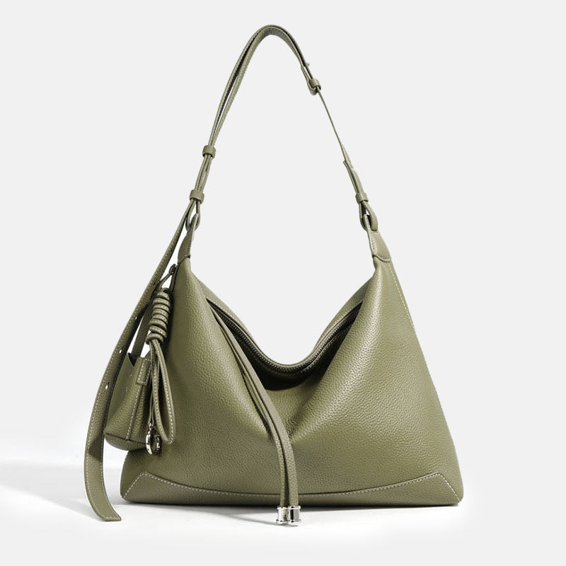 Diora | Leather Hobo Shoulder Bag-Shoulder Bag / Crossbody Bag-Urban Devyne-Urban Devyne