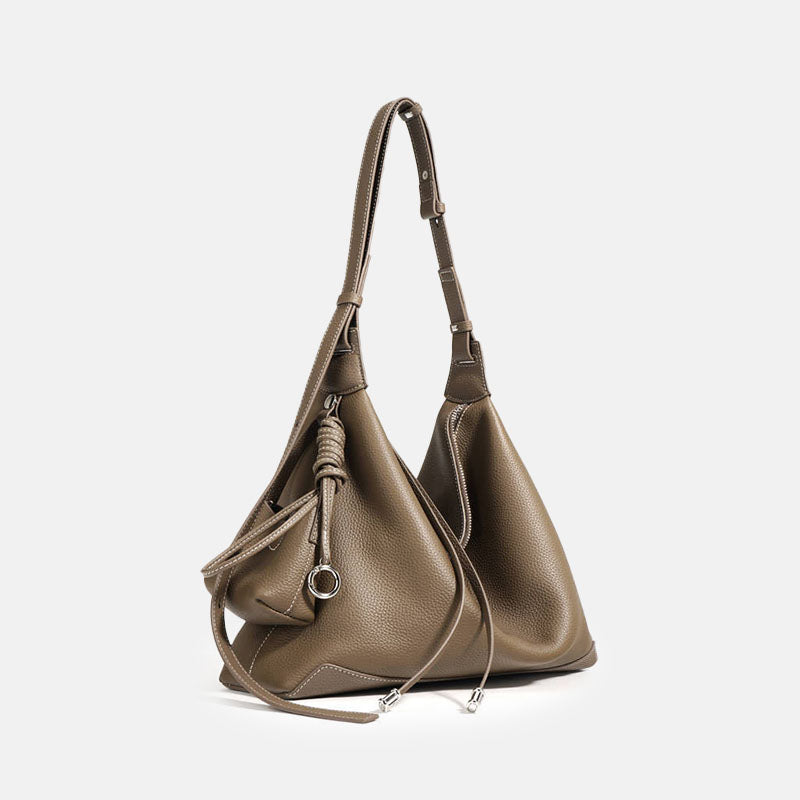 Diora | Leather Hobo Shoulder Bag-Shoulder Bag / Crossbody Bag-Urban Devyne-Brown-Urban Devyne