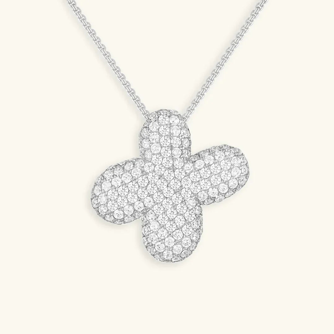 Initial Diamond Necklace with Bubble Design