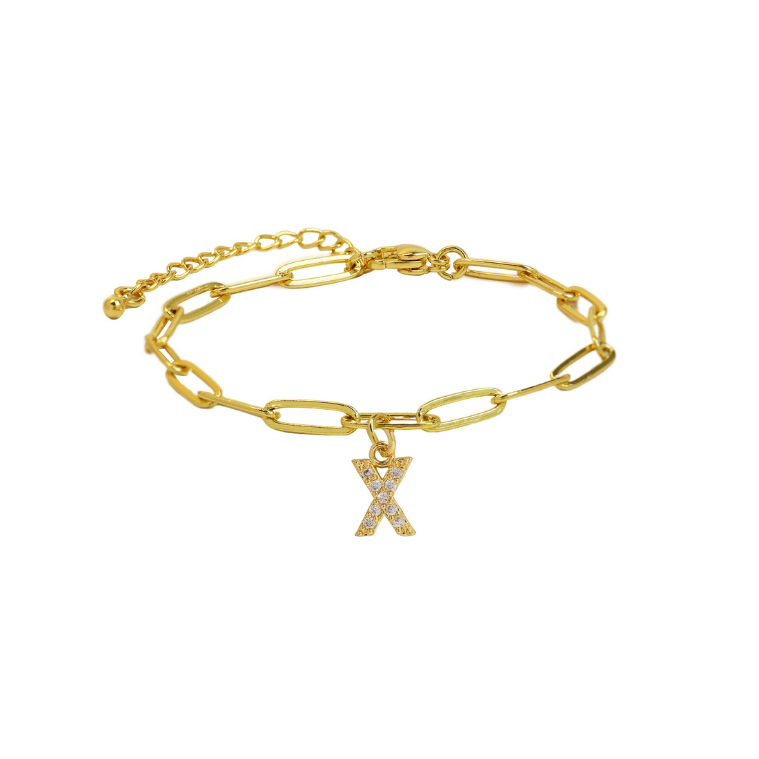 Natasha Paperclip Letter Initial Bracelet