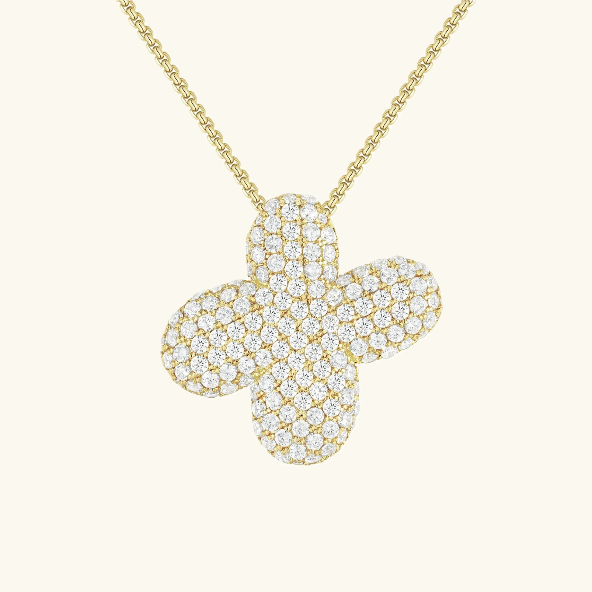 Initial Diamond Necklace with Bubble Design