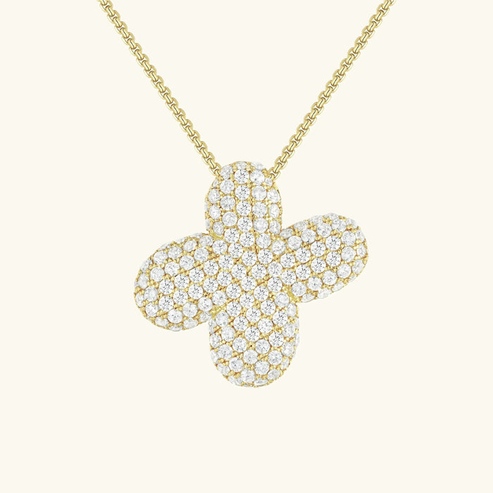 Initial Diamond Necklace with Bubble Design