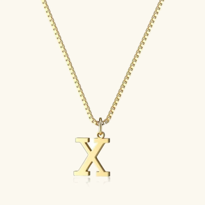 Gold Letter Initial Necklace