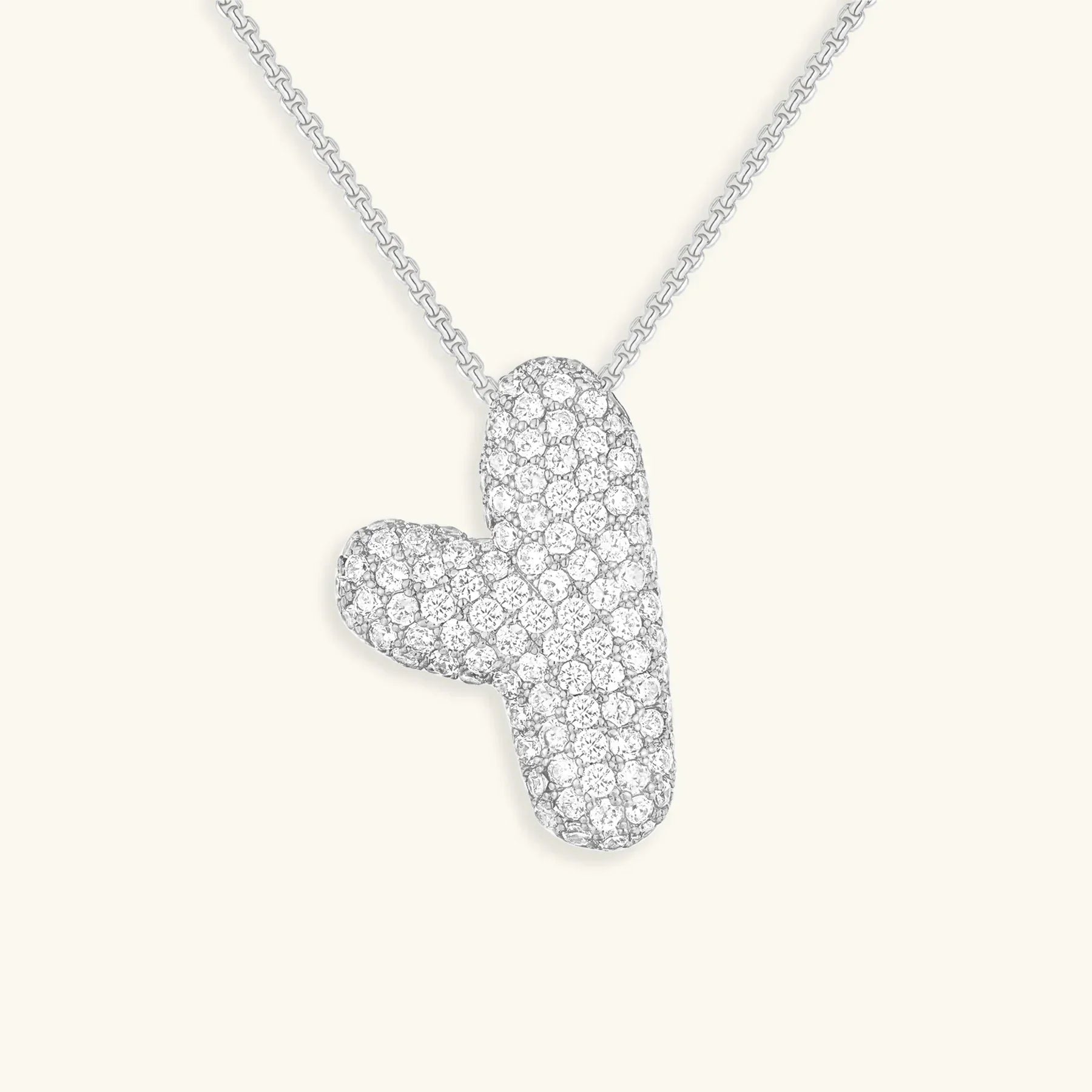 Initial Diamond Necklace with Bubble Design