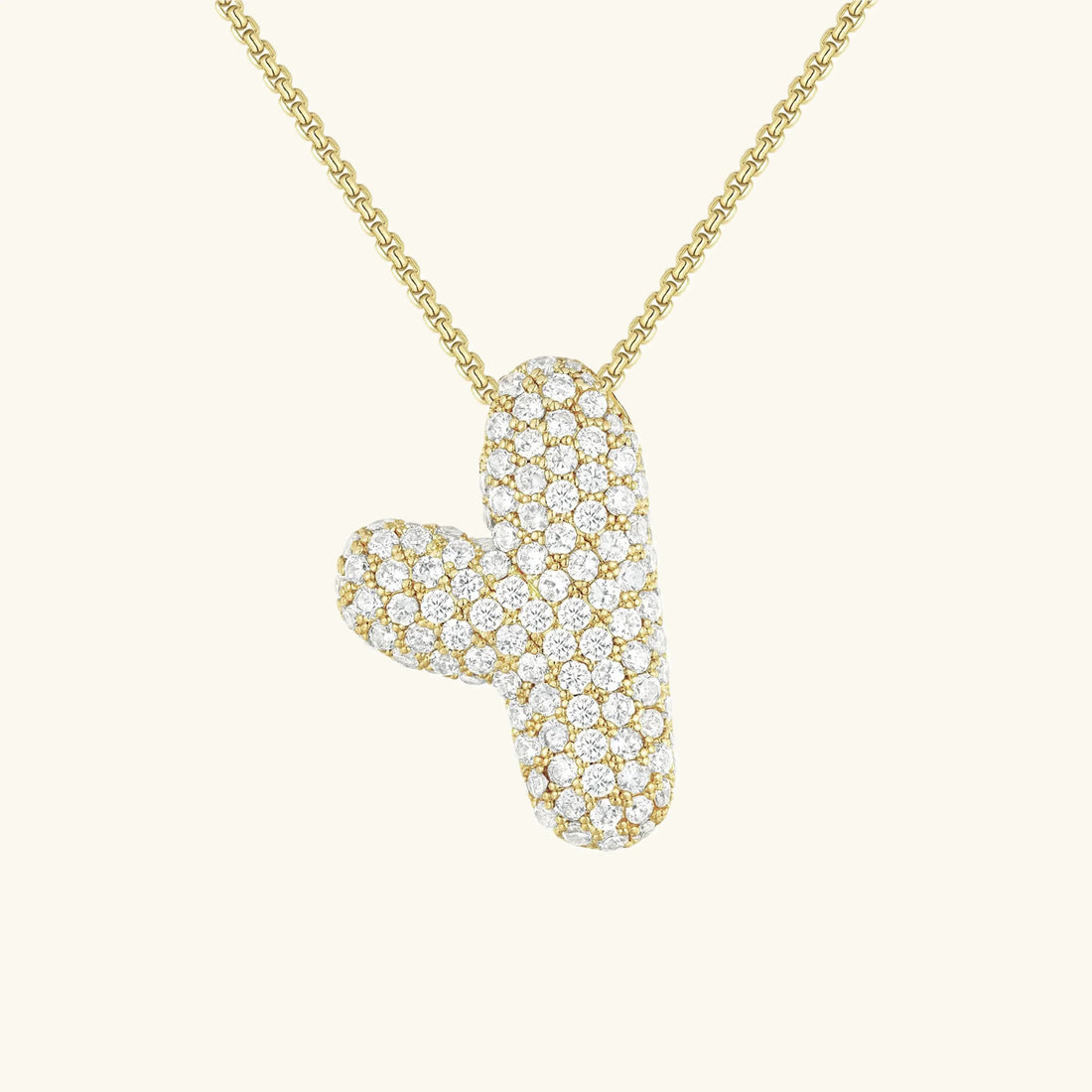 Initial Diamond Necklace with Bubble Design