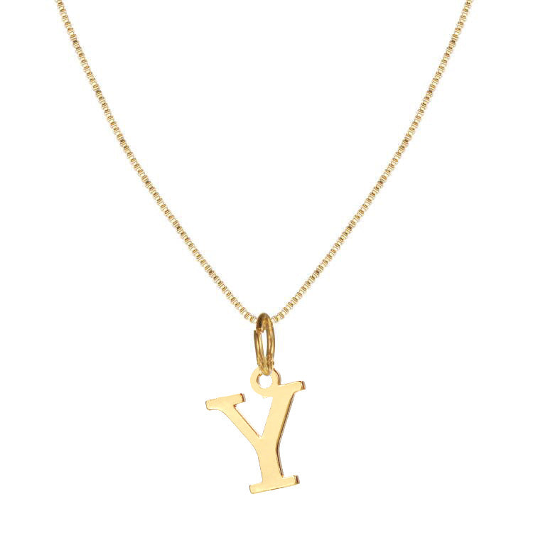 Charlene 14k Minimal Serif Initial Necklace