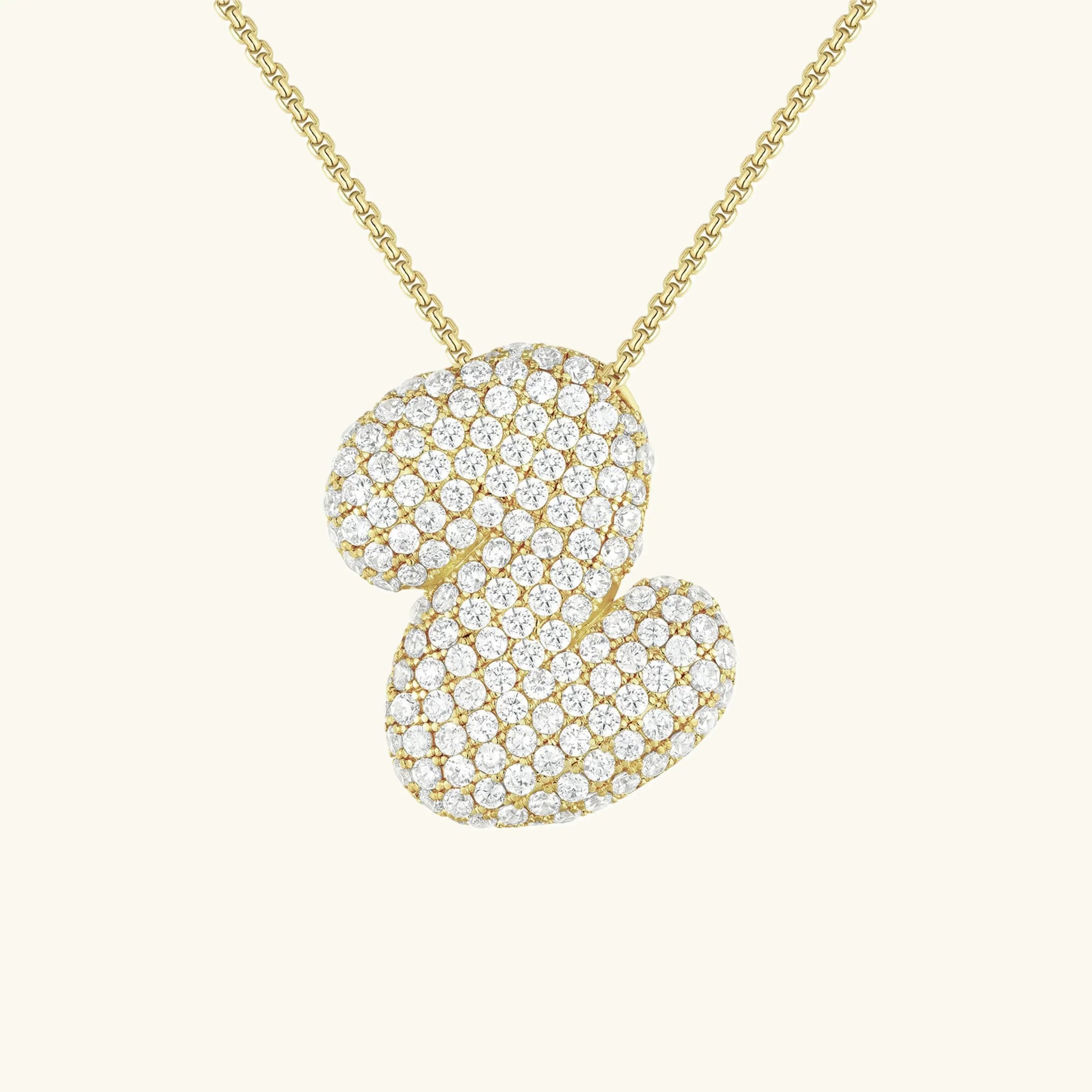 Initial Diamond Necklace with Bubble Design