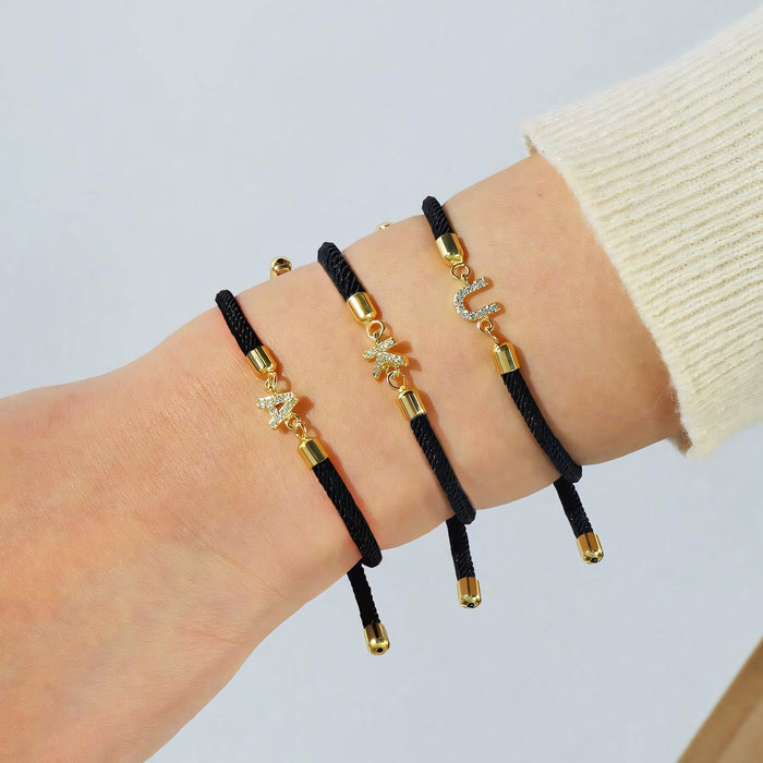 Lucy Adjustable Letter Initial Bracelets