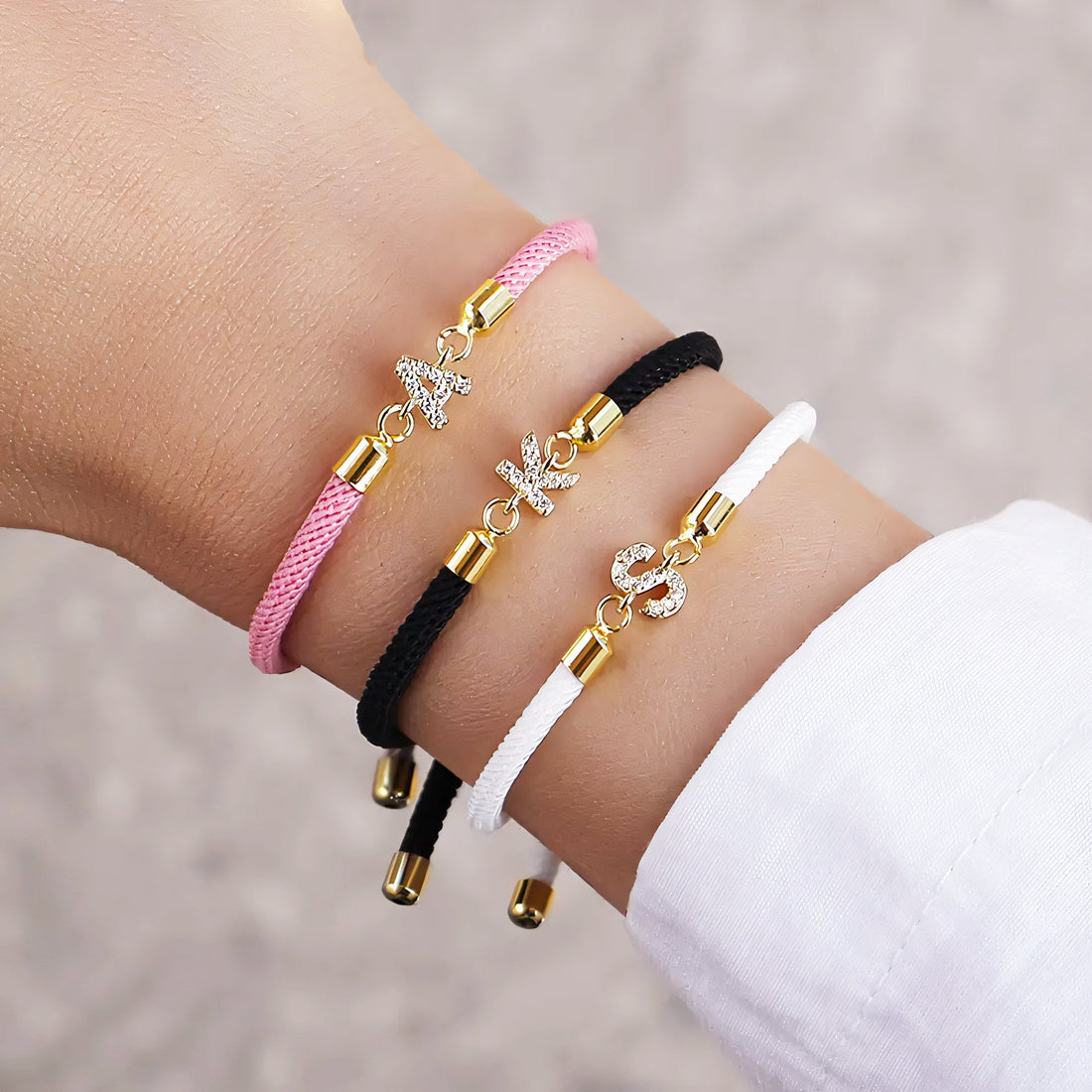 Lucy Adjustable Letter Initial Bracelets