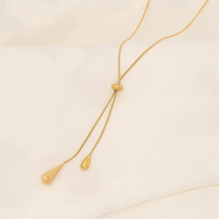 Harriet Adjustable Pull Droplet Necklace and Earrings